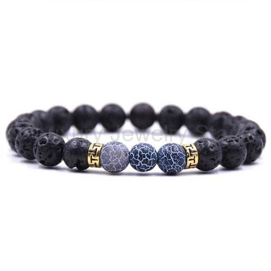 Black lava stone bead bracelets from Luxury Jewelry Star