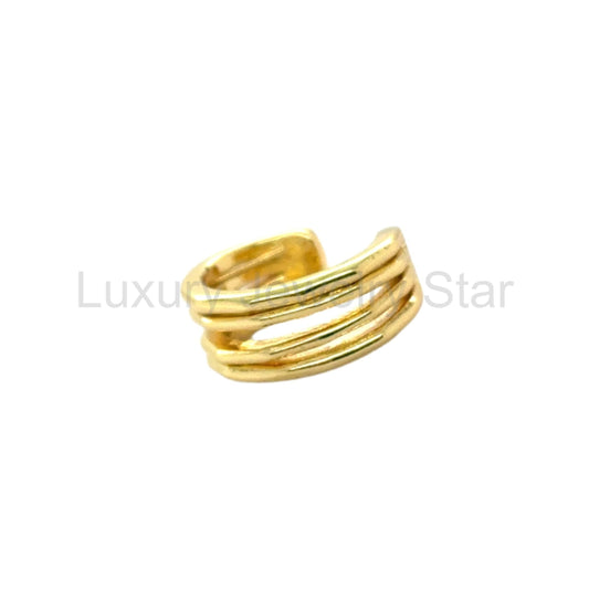 Erica gold ear cuff for wearing without a piercing from Luxury Jewelry Star