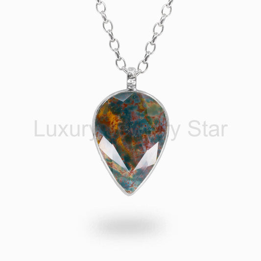 Bloodstone necklace pendant from Luxury Jewelry Star