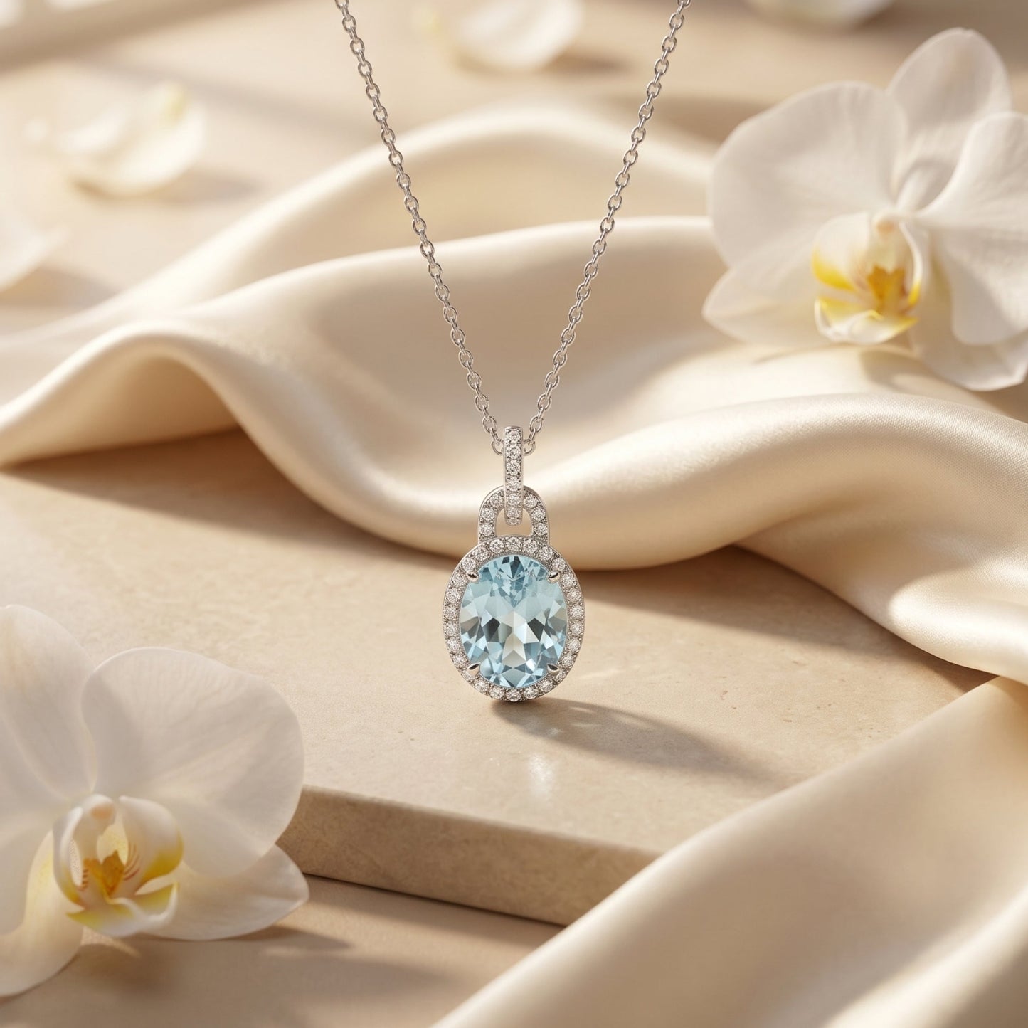 The Bianca Aquamarine Pendant Necklace