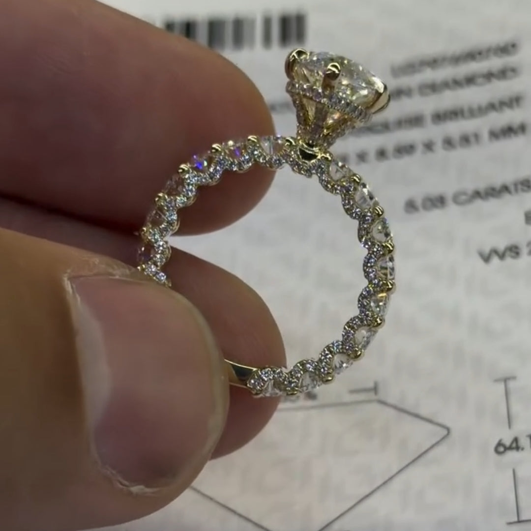 Breathtaking 5.0ct Marquise Cut Pavé Engagement Ring In Sterling Silver
