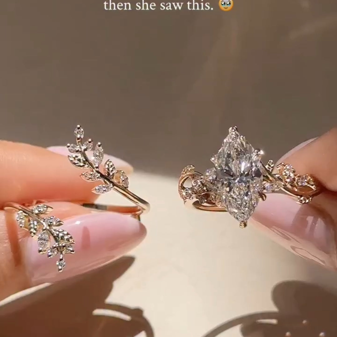 Enchanted Vine 3.0ct Marquise Cut Bridal Set In Sterling Silver
