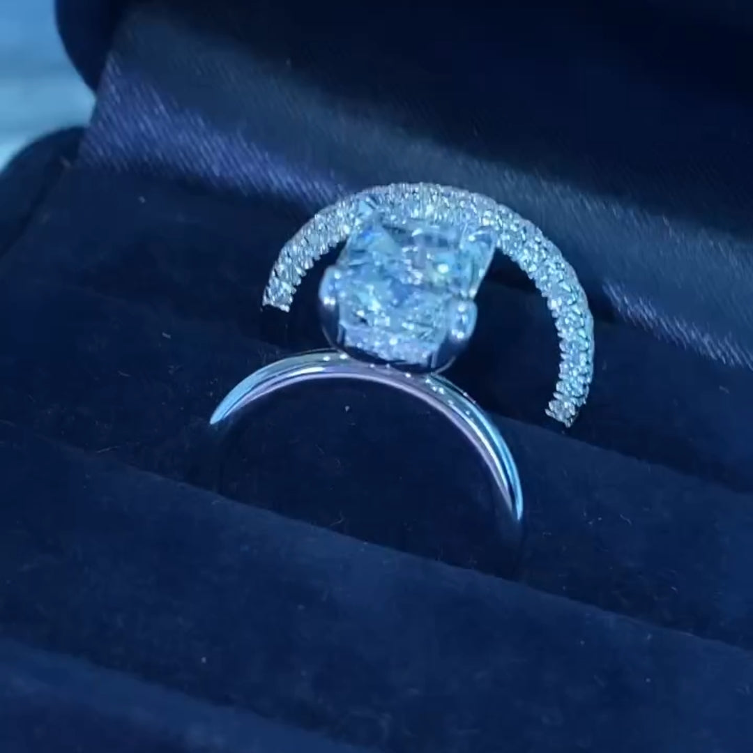 Gorgeou Radiant Cut 5.0ct Solitaire Ring Set In Sterling Silver