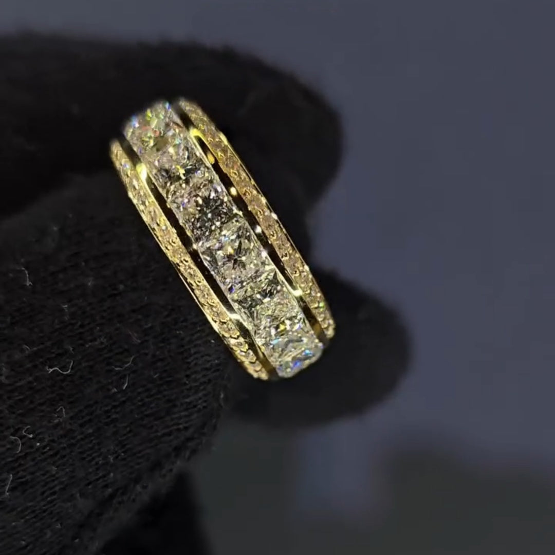 Bold Multi-Row Princess Cut Anniversary Band
