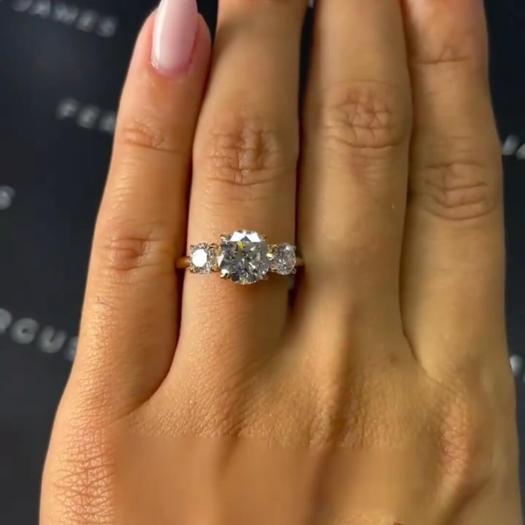 Golden Radiance Moissanite Engagement Ring