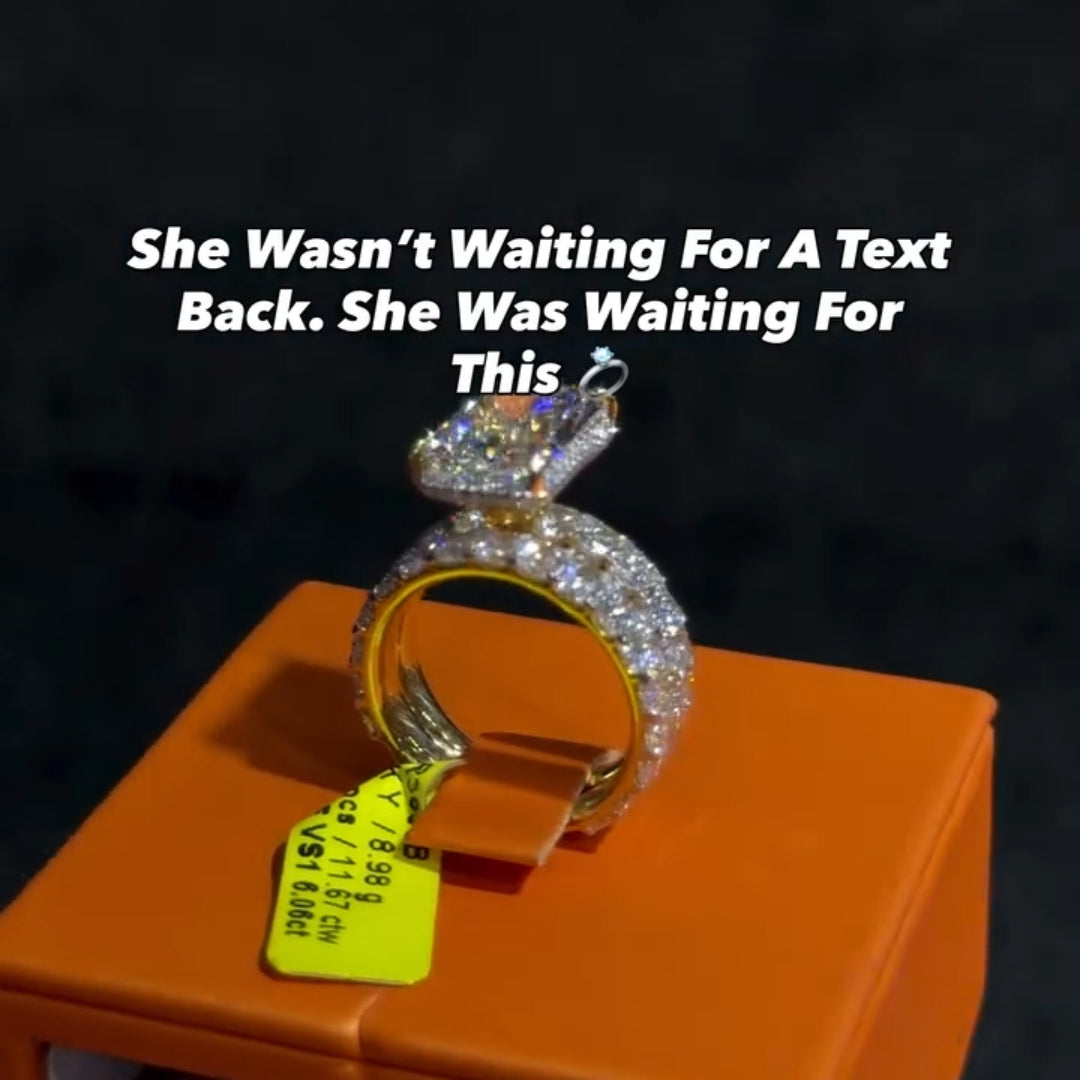 Breathtaking 5.0ct Radiant Cut Pavé Wedding Ring Set in Sterling Silver