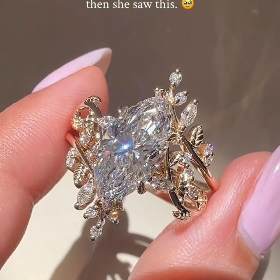 Enchanted Vine 3.0ct Marquise Cut Bridal Set In Sterling Silver