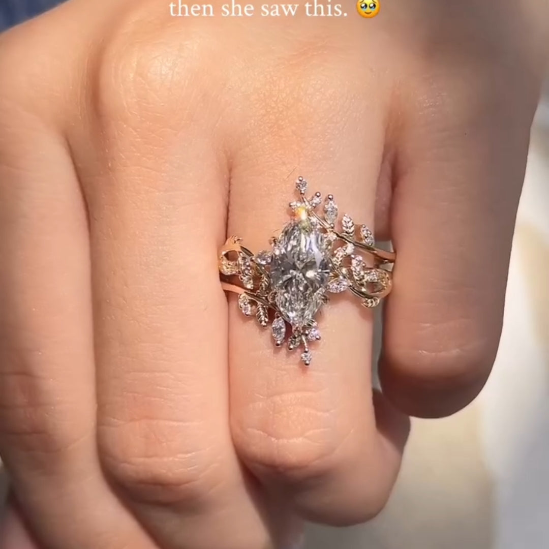 Enchanted Vine 3.0ct Marquise Cut Bridal Set In Sterling Silver