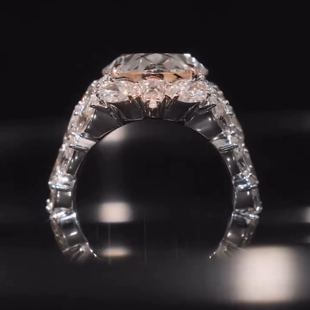 Majestic-looking Pave Oval Cut 10.0ct Engagement Ring In Sterling Silver