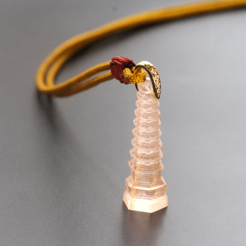 Fortune Jewel Liuli Ancient Pagoda Wisdom Necklace