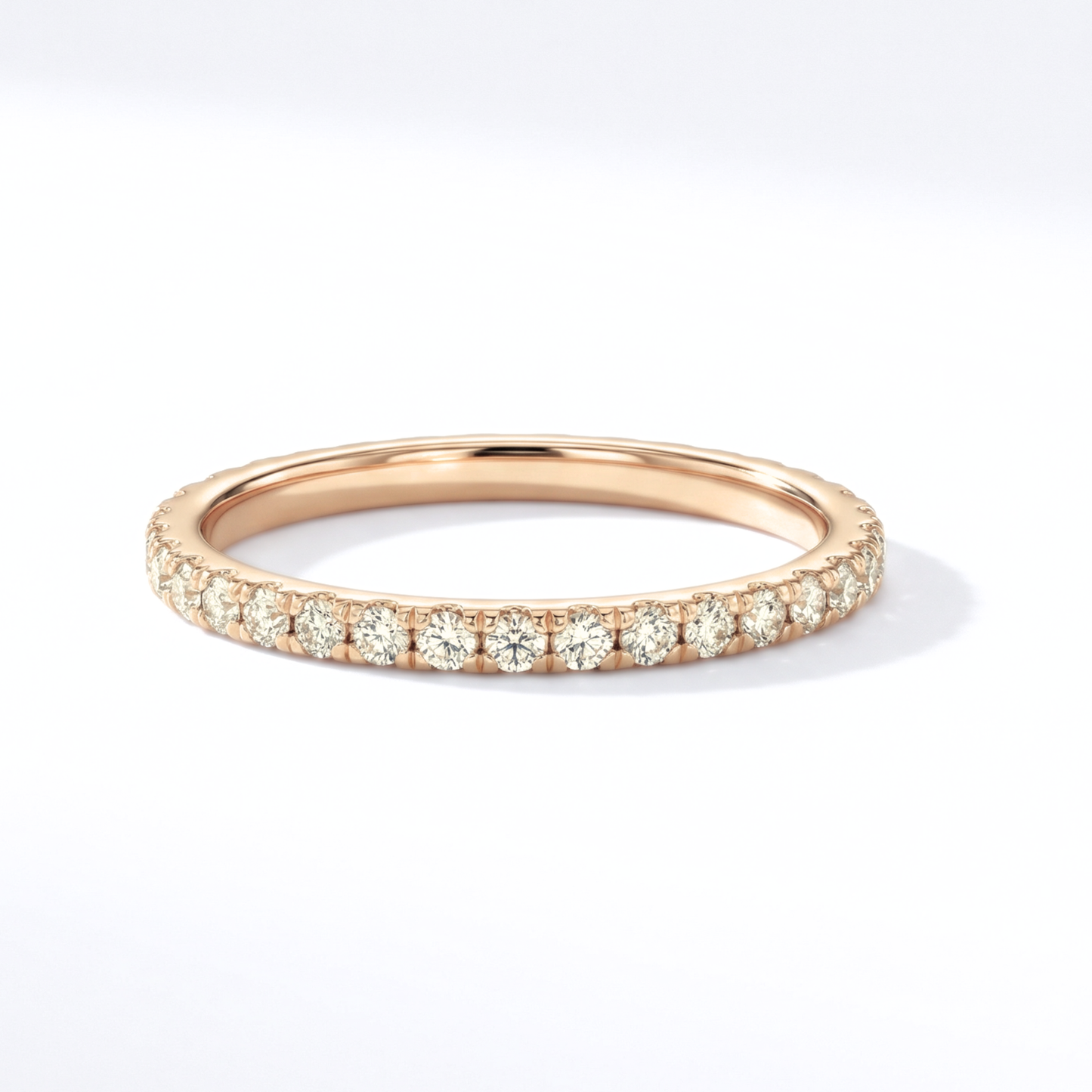 0.25 CTW Natural Diamond French Set Band | 14K Rose Gold