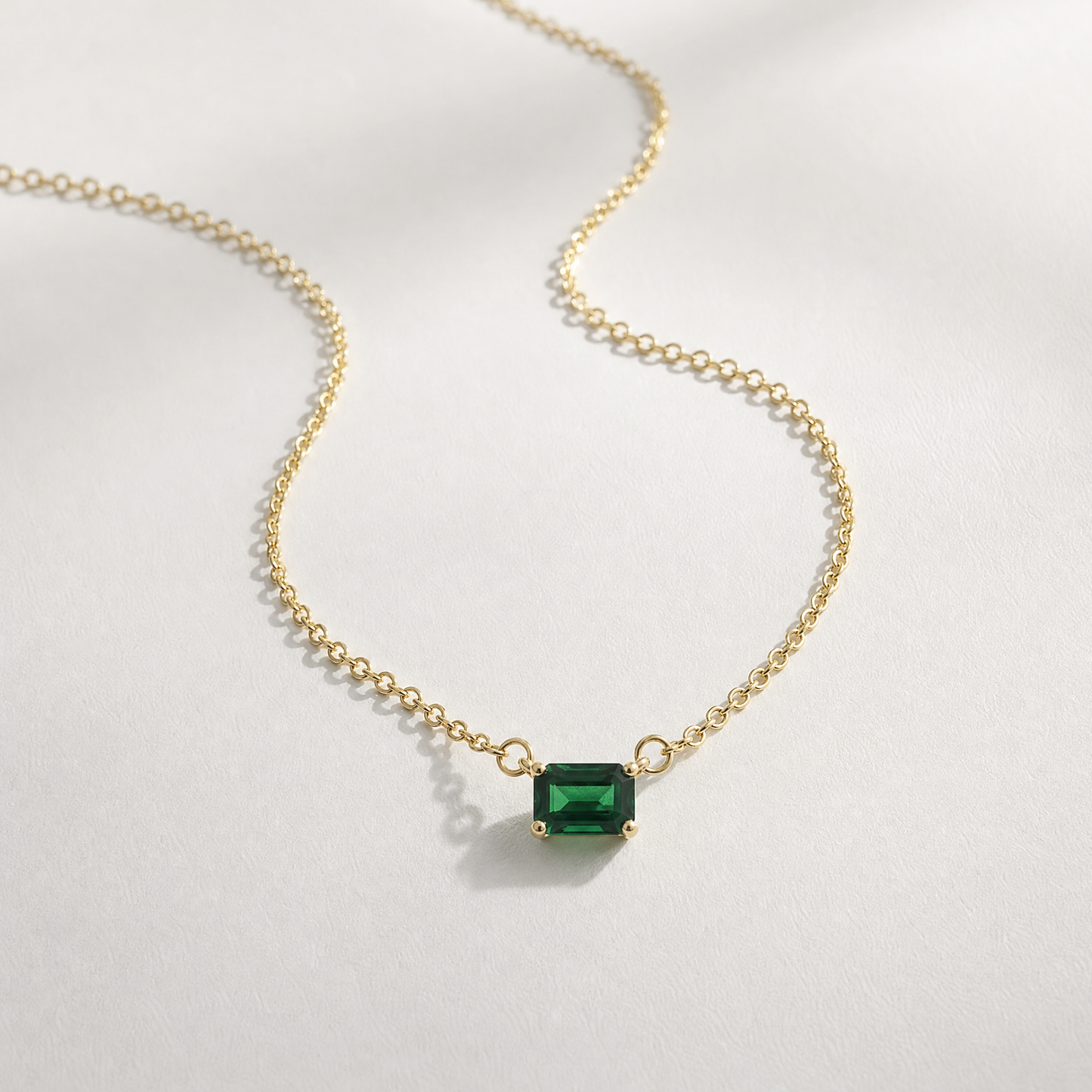 The Sol Necklace | Emerald Cut | Lab-Grown Emerald