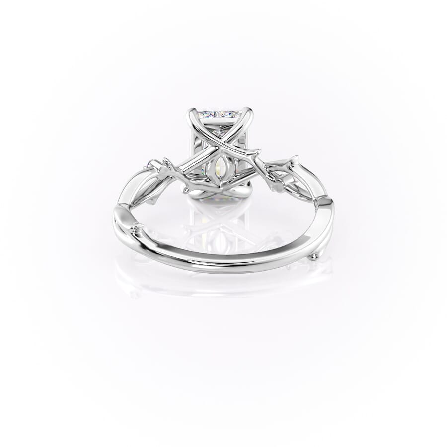 Fashionable Solarii Moissanite 2.0ct Emerald Cut 925 Sterling Silver Twist Design Engagement Ring