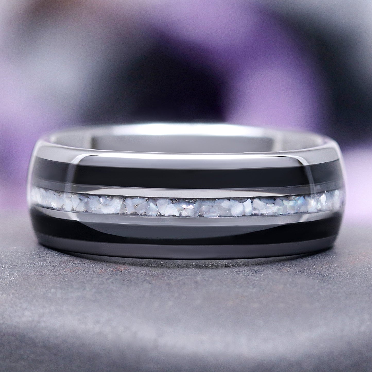 Arwen Black Onyx & Pearl Couples Ring Set