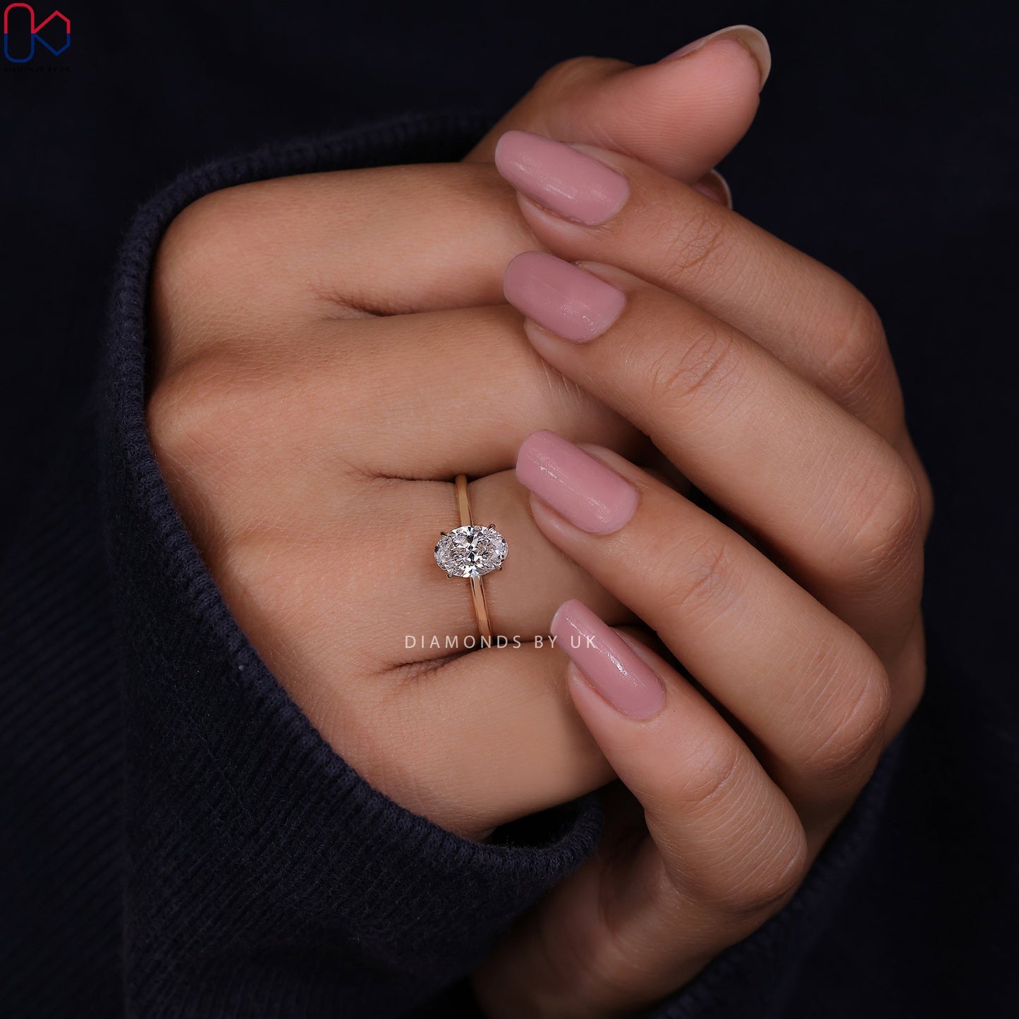 Oval Shaped Engagement Ring - Solitaire Setting