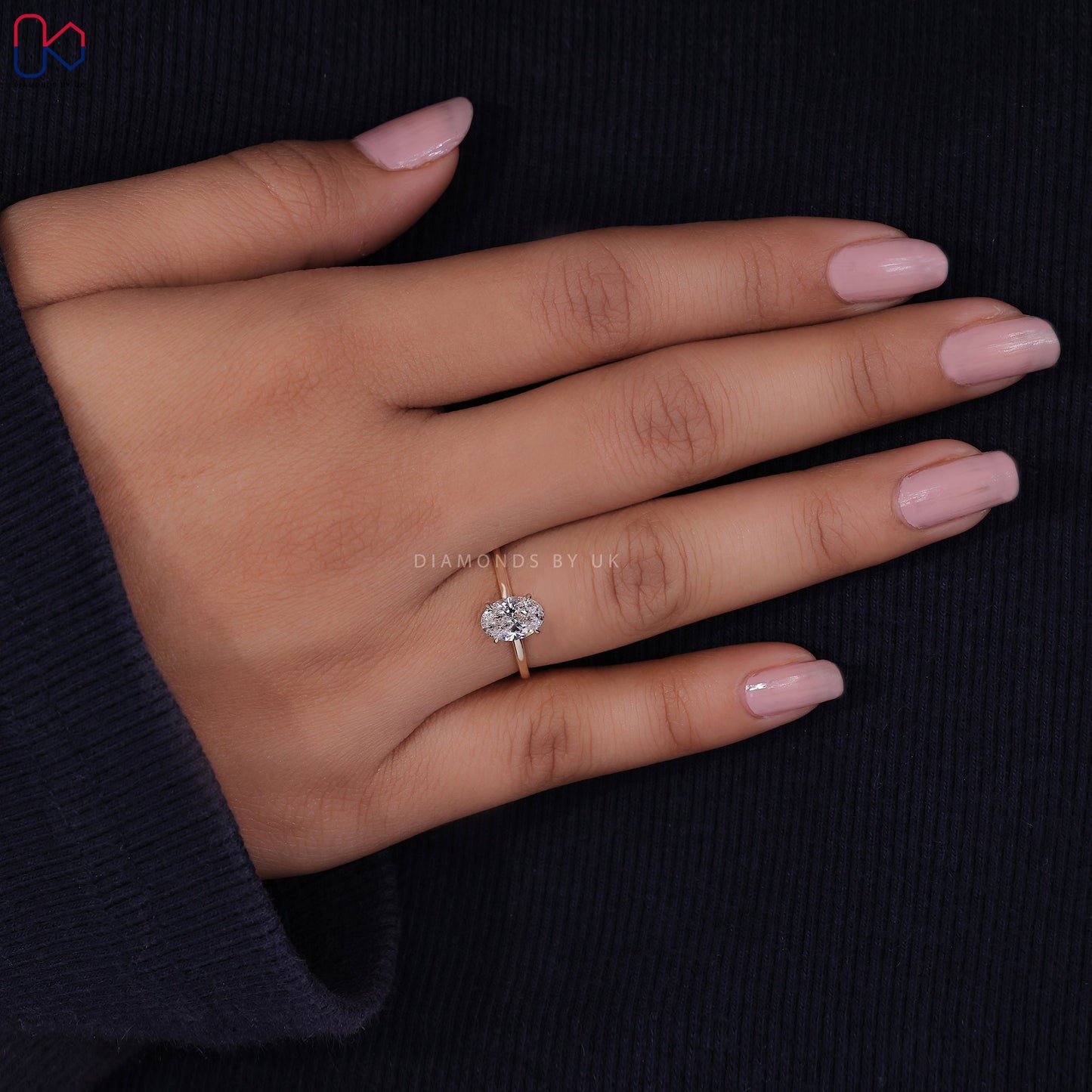 Oval Shaped Engagement Ring - Solitaire Setting