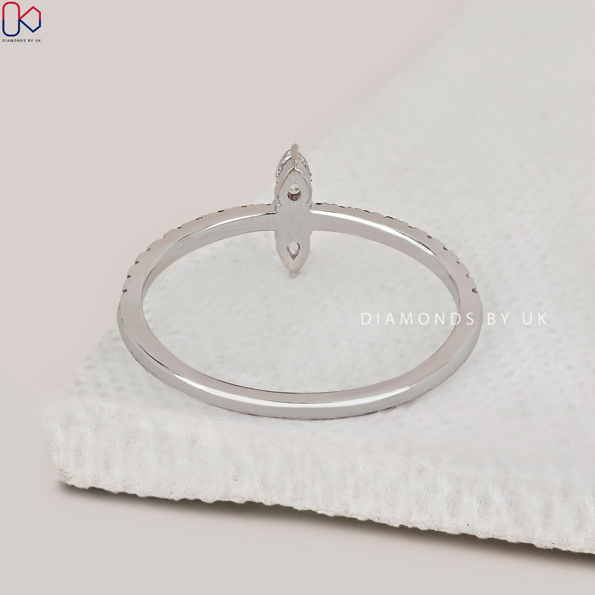 Half Eternity Pear Diamond Wedding Band