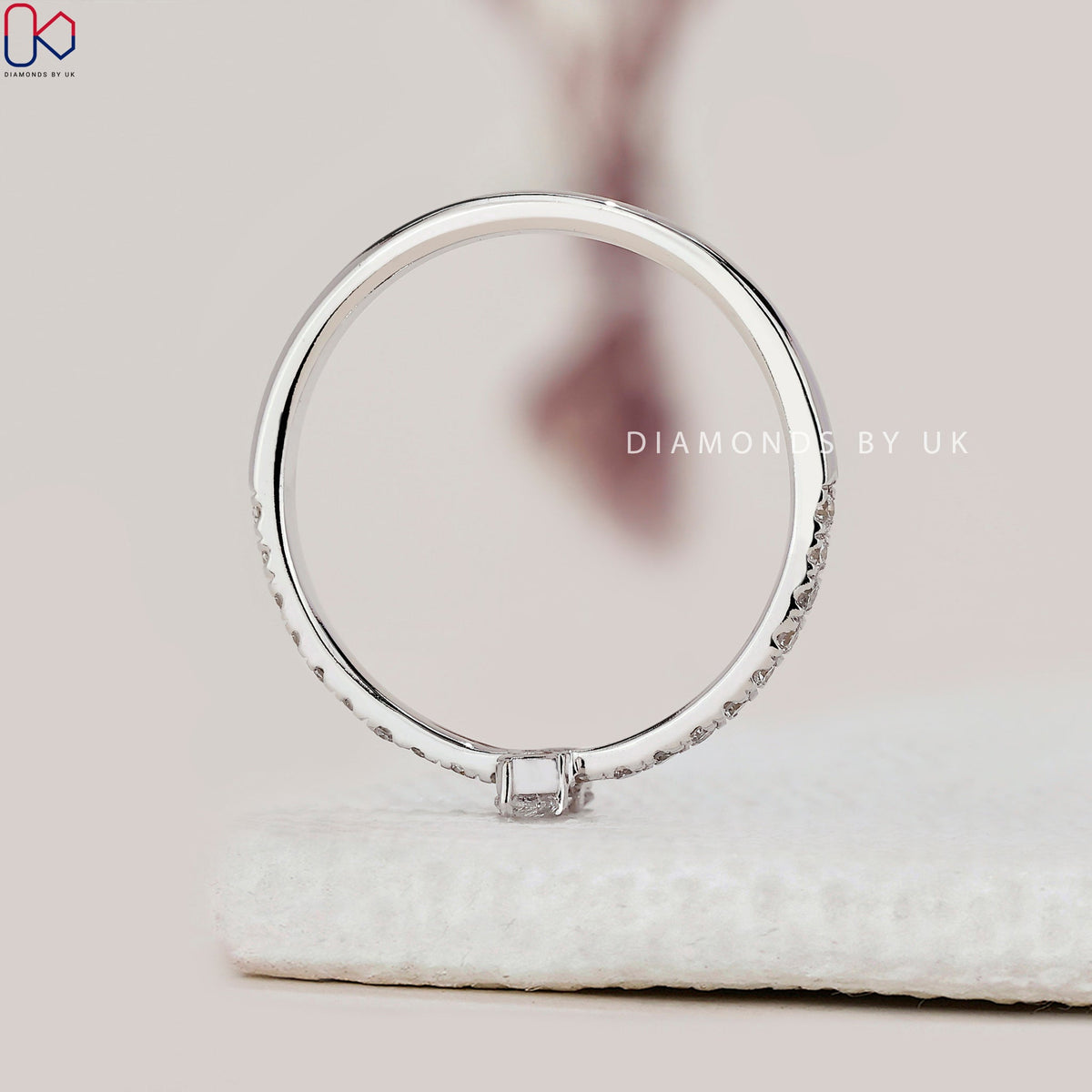 Half Eternity Pear Diamond Wedding Band