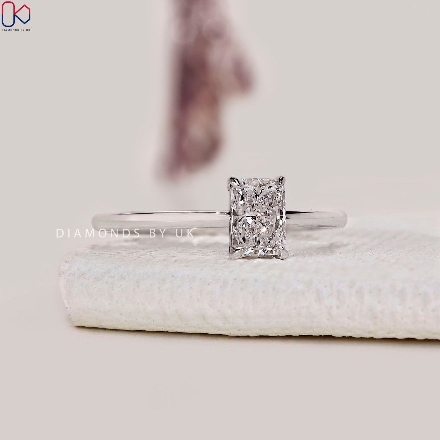 Radiant Cut Engagement Ring In Solitaire Style