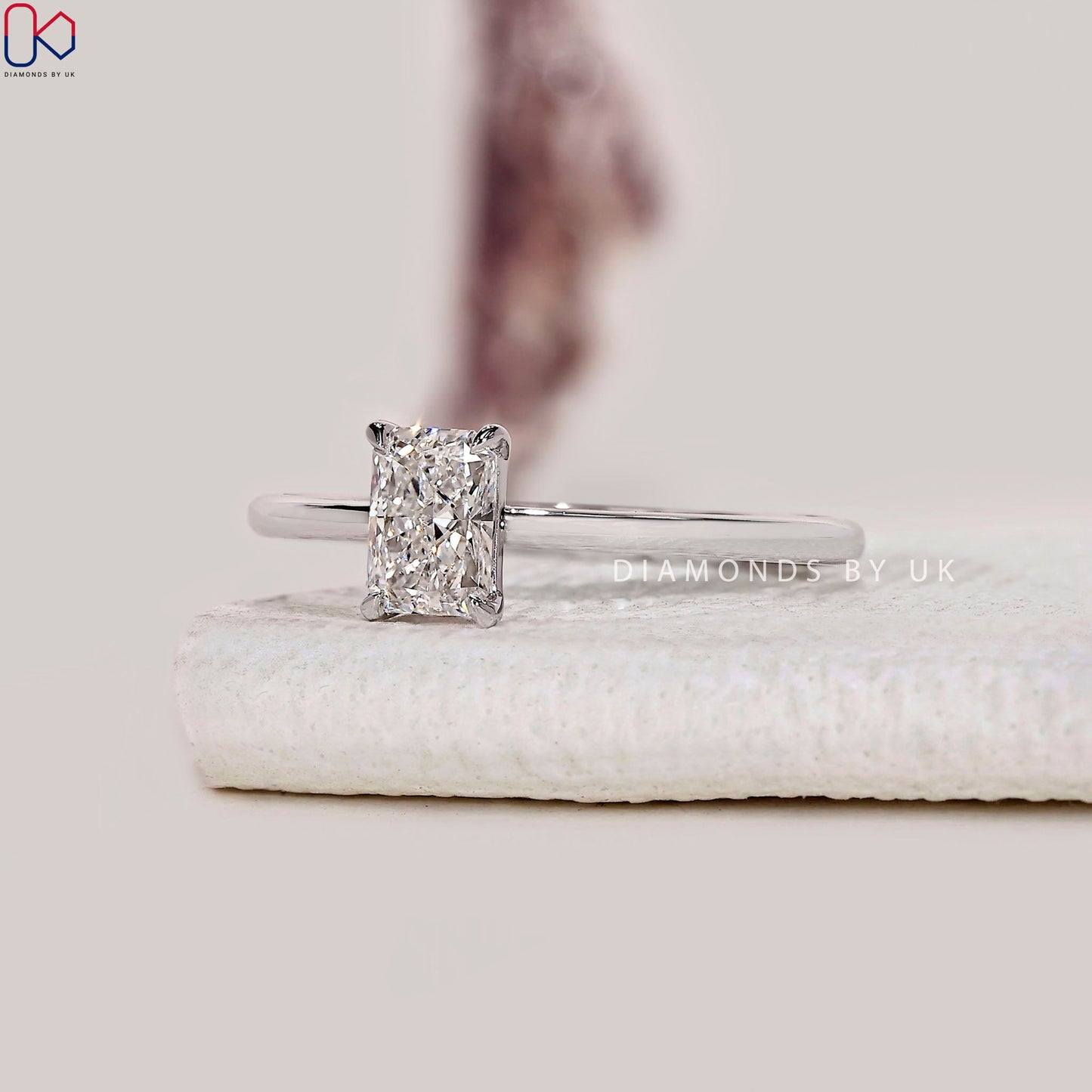 Radiant Cut Engagement Ring In Solitaire Style