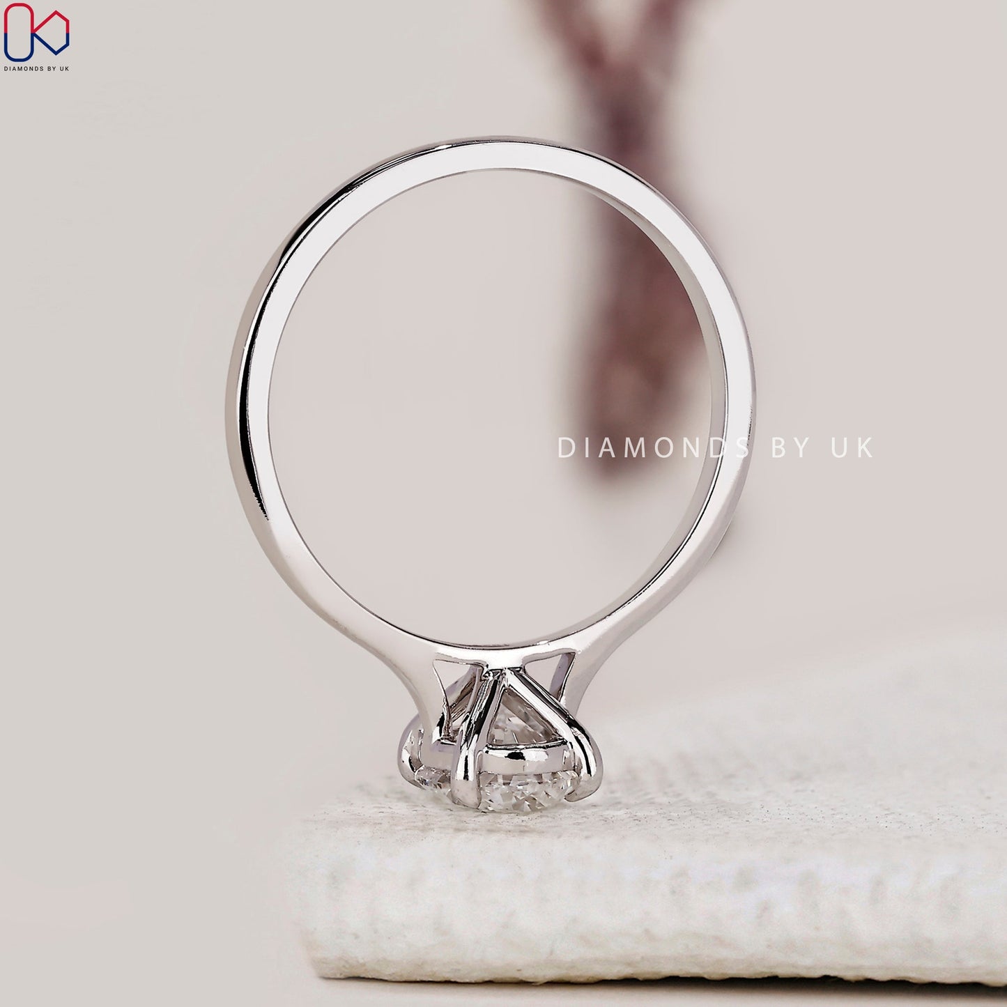Oval Solitaire Engagement Ring With Cathedral Setting