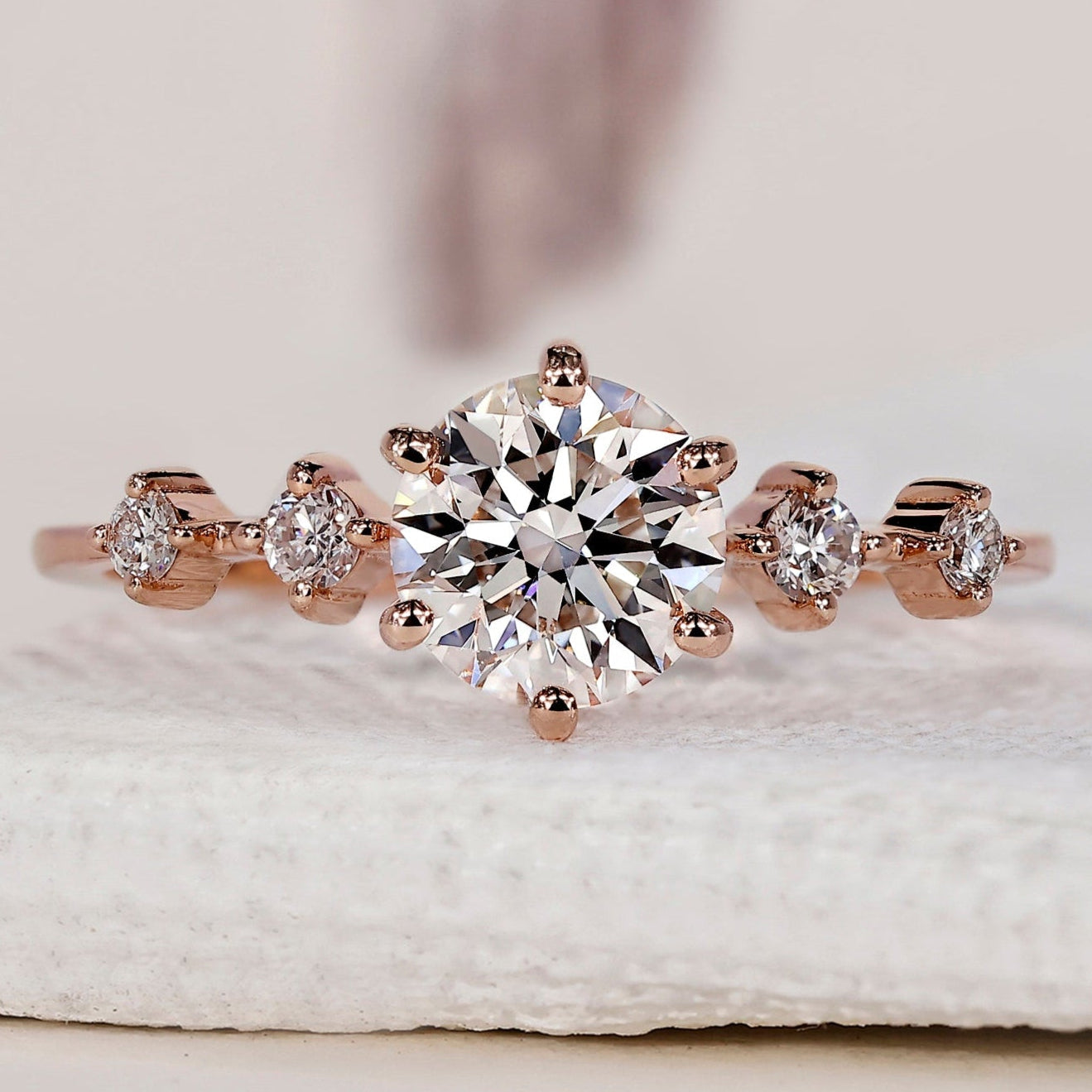 Round Brilliant Cut 5 Diamond Ring