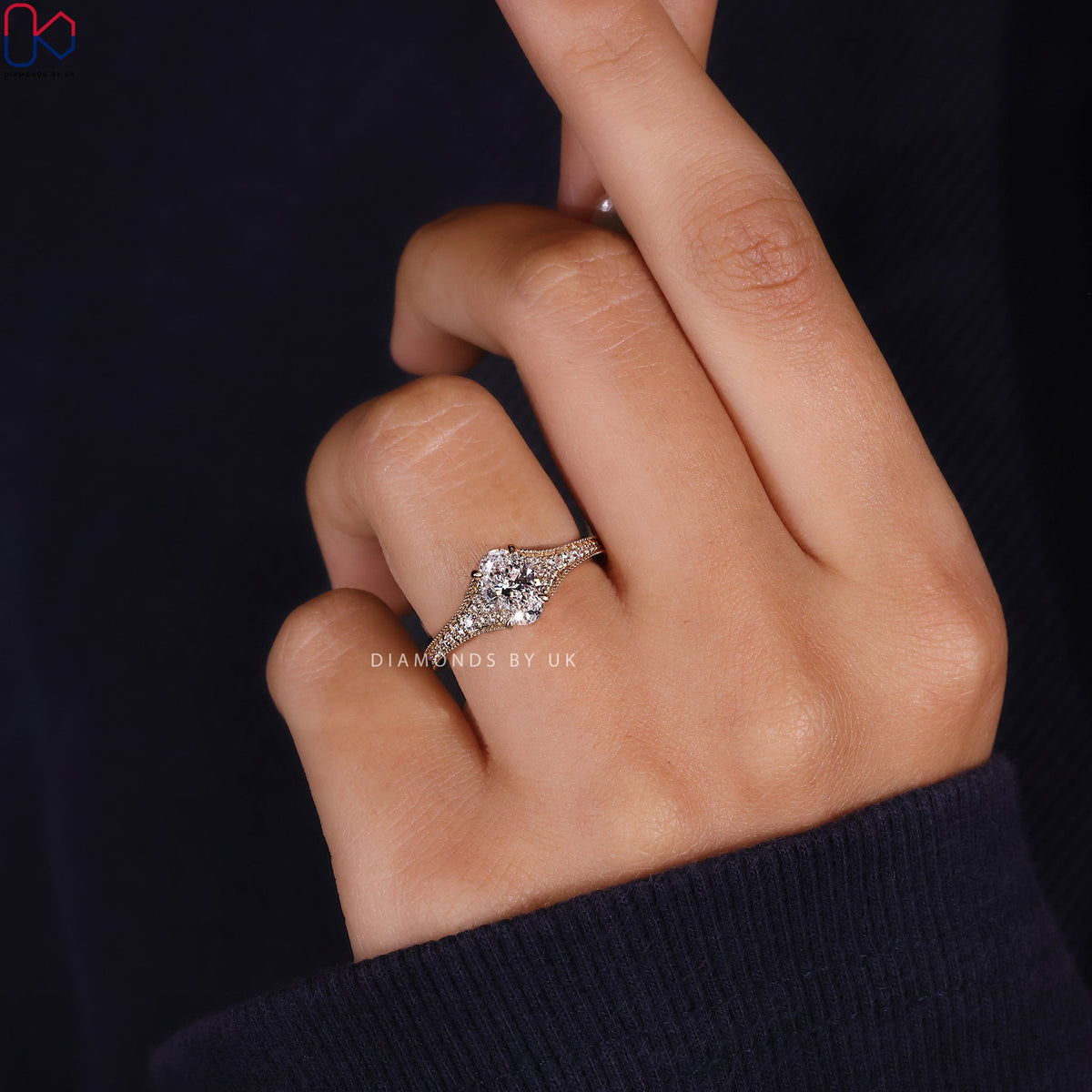 Oval Diamond Vintage Engagement Ring