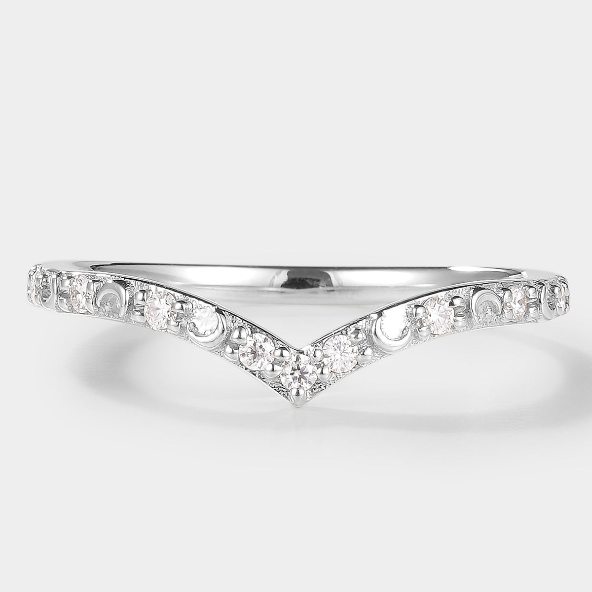 Golden Moonlight Moissanite Stacking Band - Luna