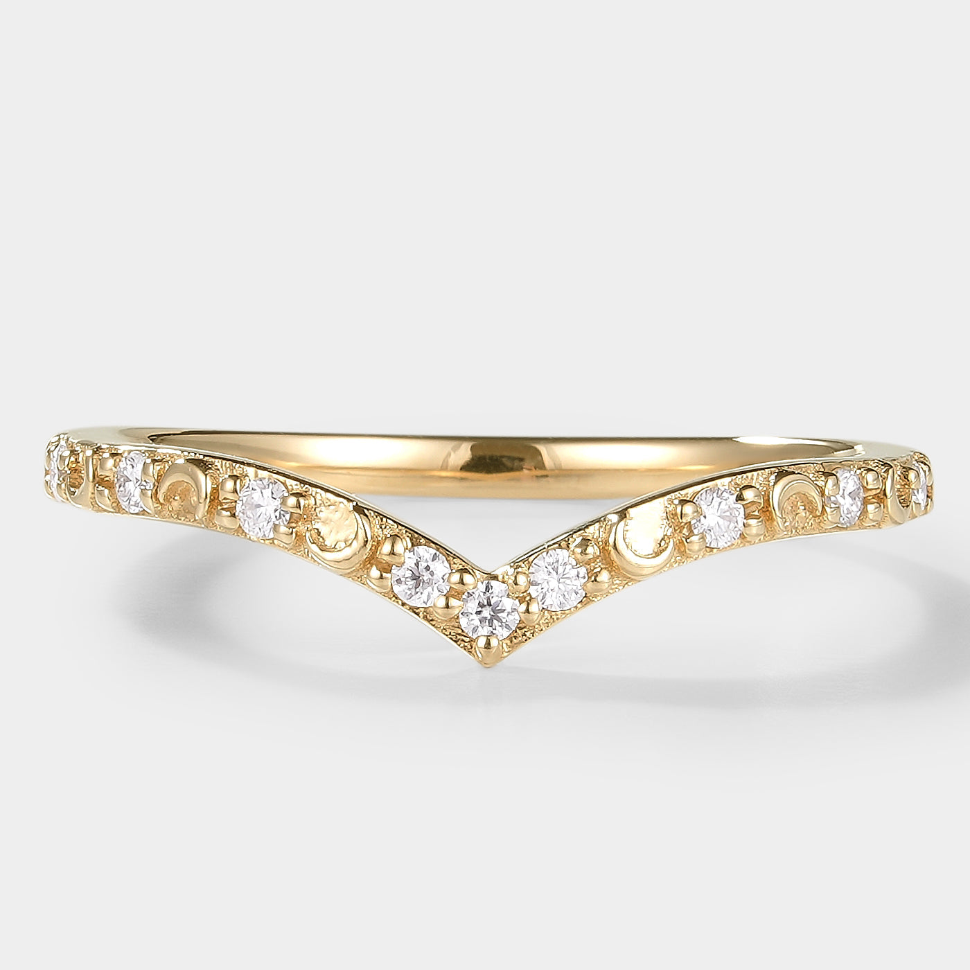 Golden Moonlight Moissanite Stacking Band - Luna