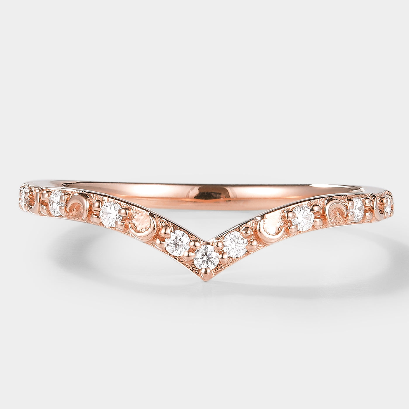 Golden Moonlight Moissanite Stacking Band - Luna
