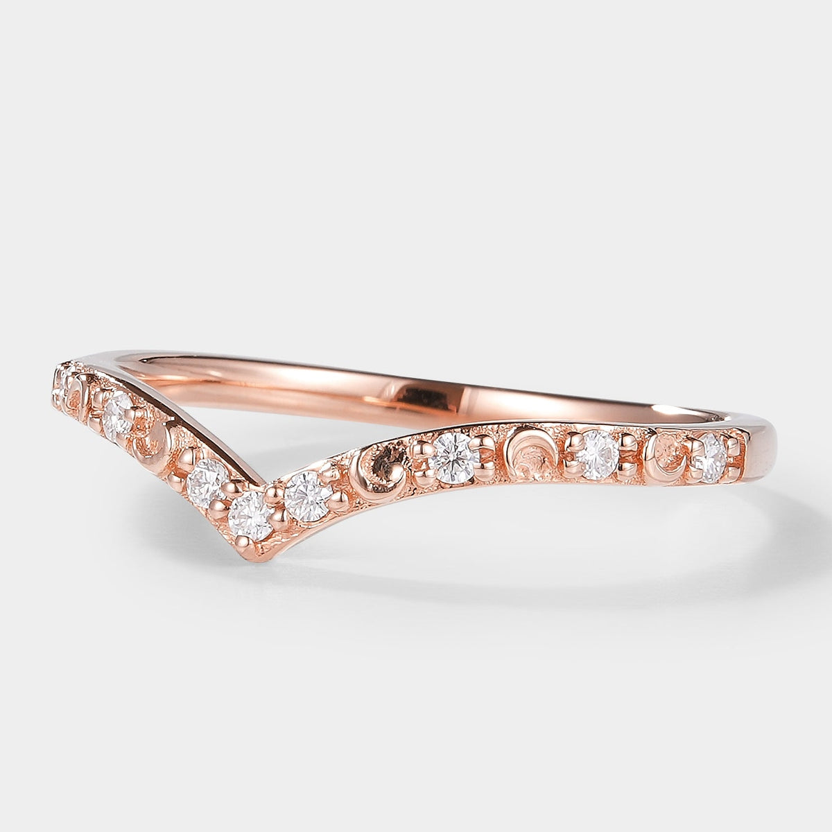 Golden Moonlight Moissanite Stacking Band - Luna