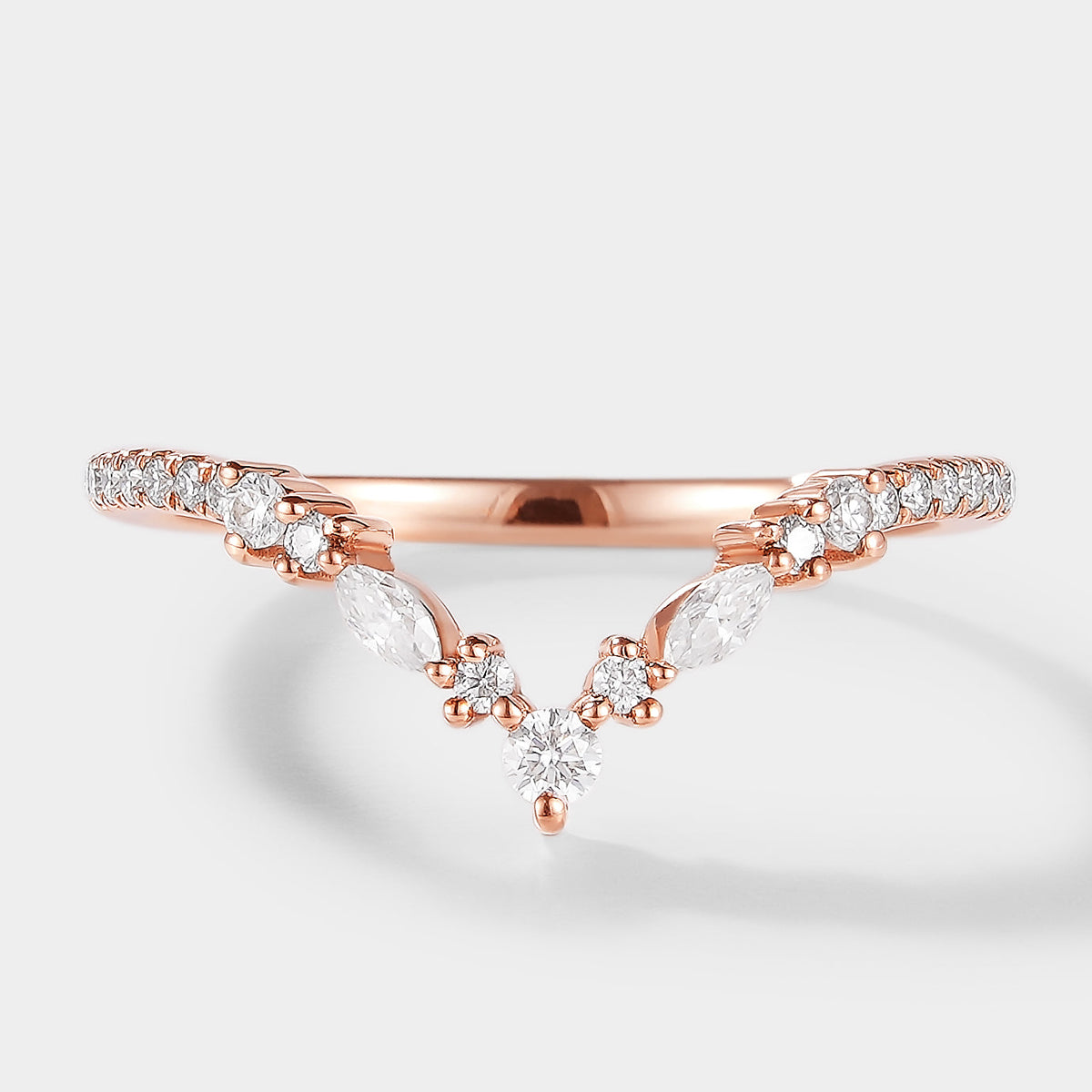 Stacking Moissanite Wedding Band - Elara