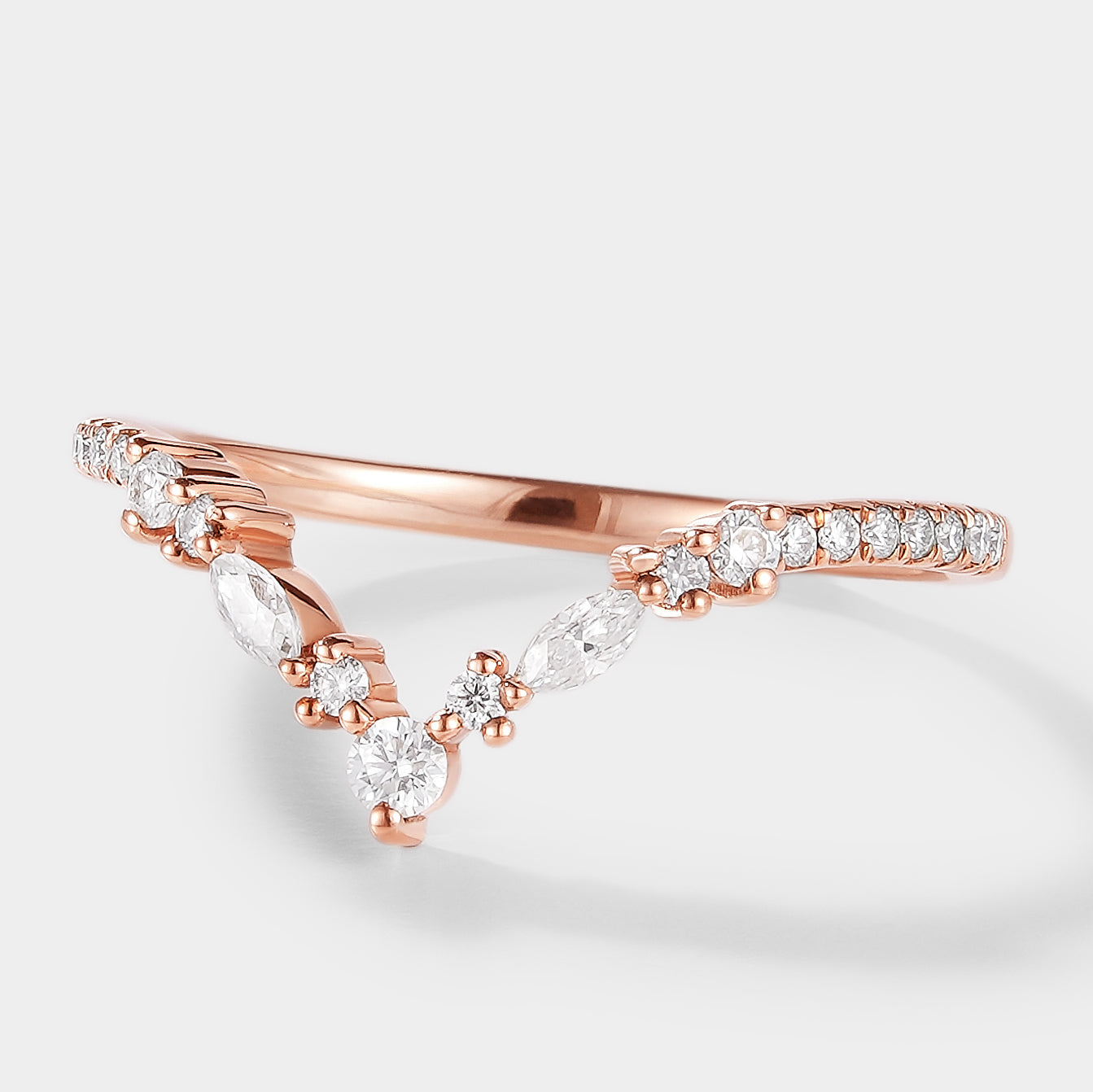Stacking Moissanite Wedding Band - Elara