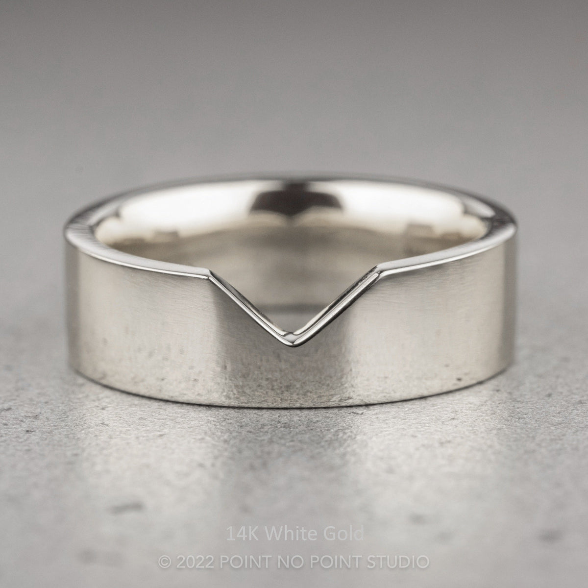 Ellipse Setting Wedding Ring, 6mm Polished