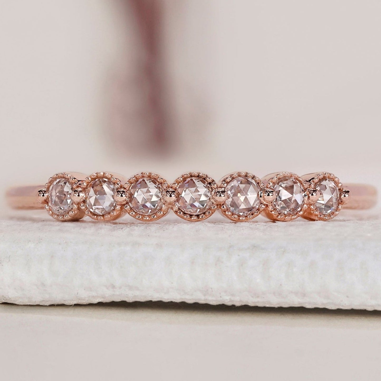 Bezel Set Wedding Band – Rose Cut Diamond