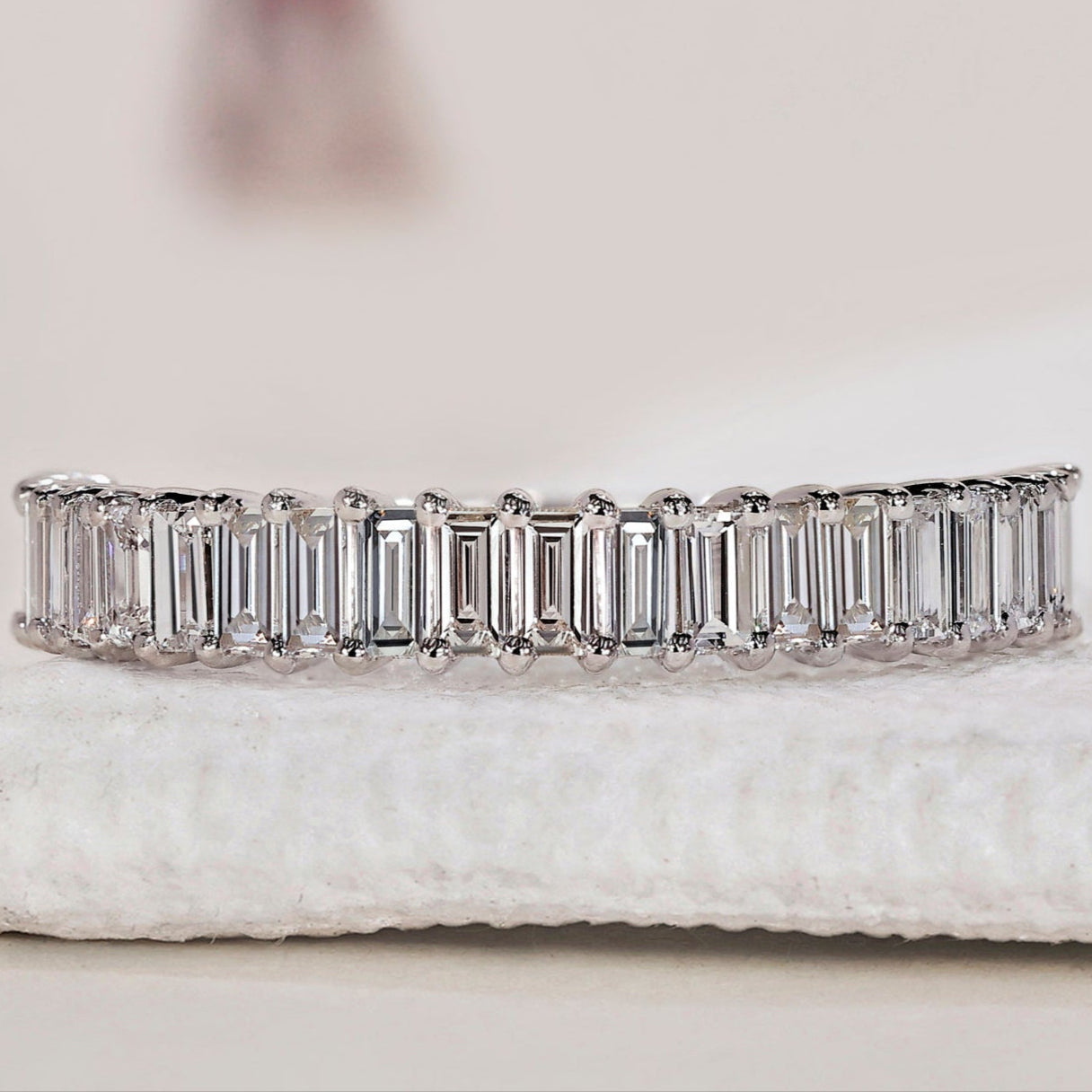 Baguette Wedding Band - Half Eternity