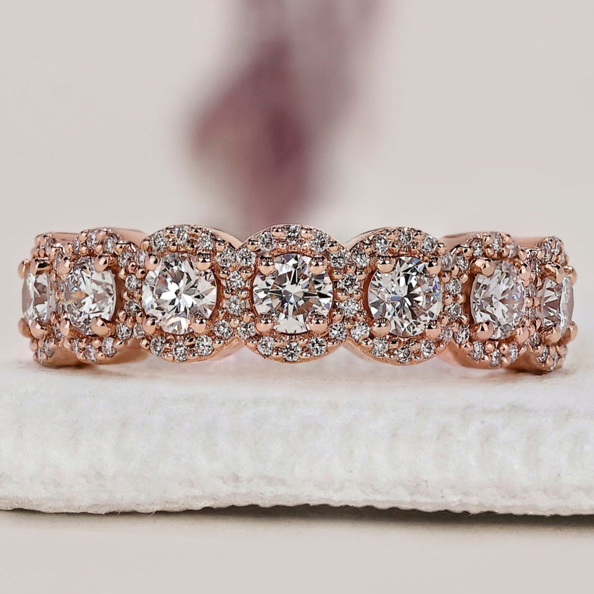 Round Cut Seven Stone Diamond Band