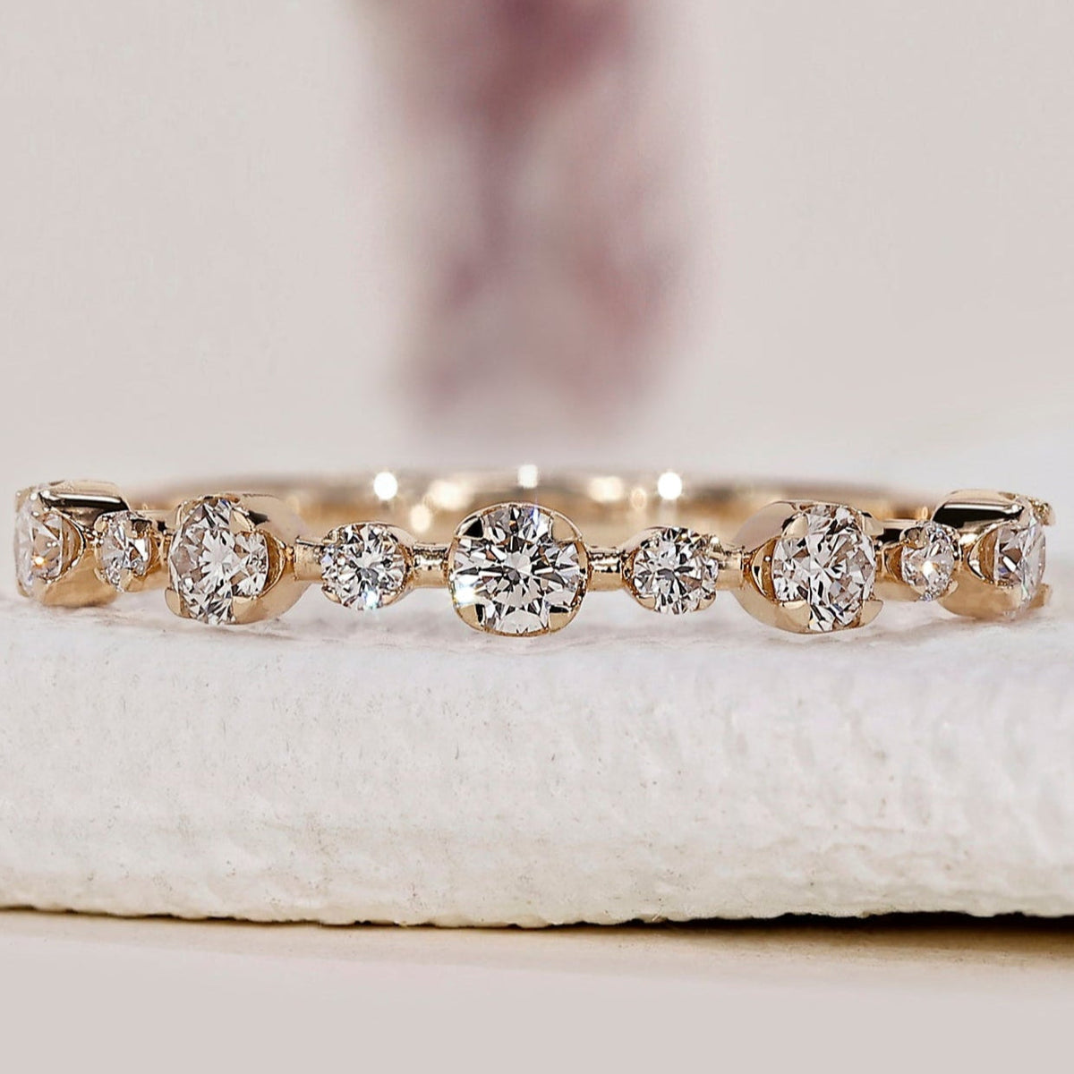 Yellow Gold Shared Prong Diamond Band
