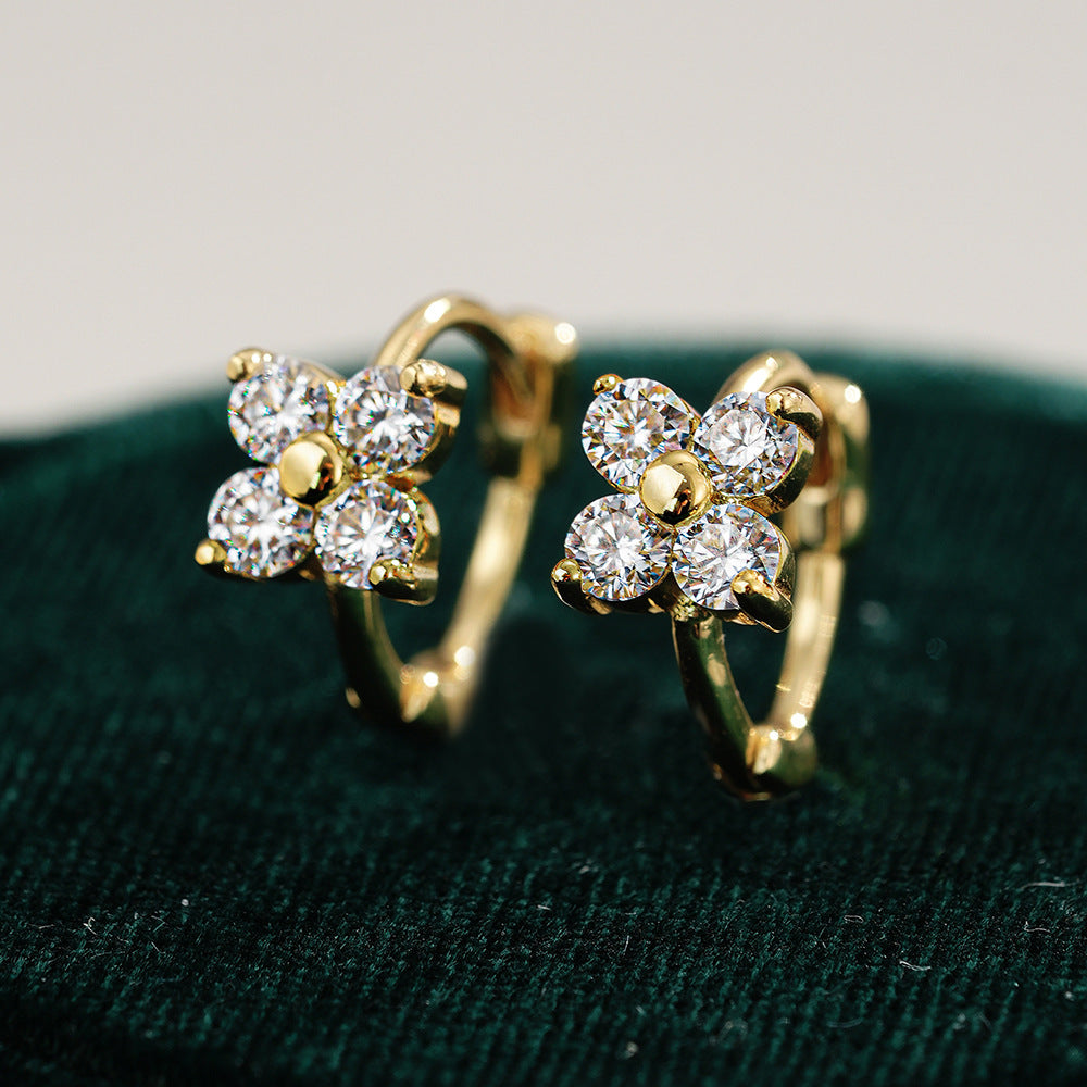 Four-leaf clover Moissanite Earrings