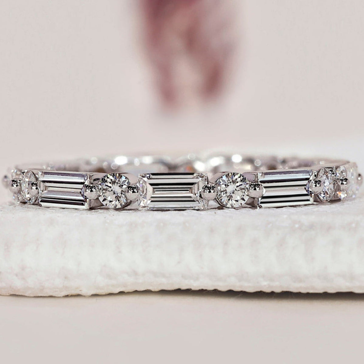 White Gold Diamond Wedding Band – Eternity Band