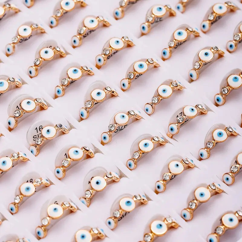 Copper Tone Evil Eye Band Ring