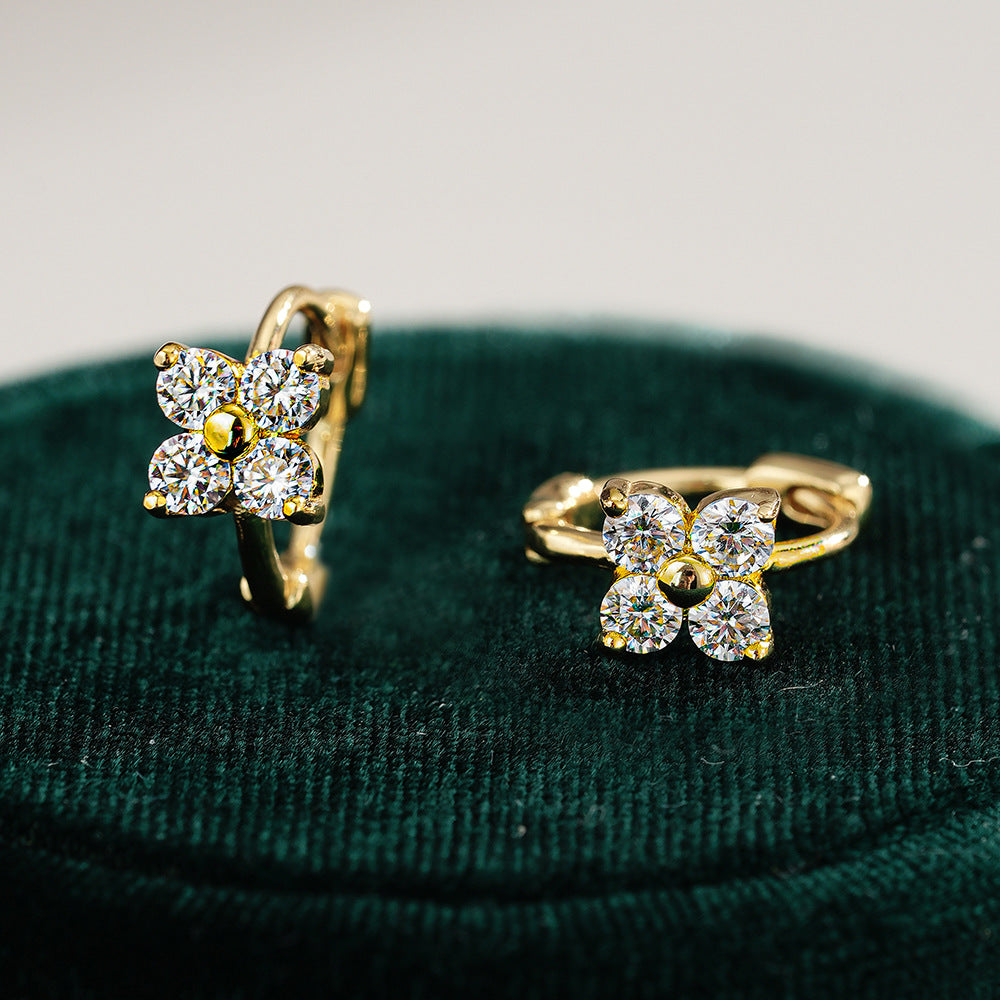 Four-leaf clover Moissanite Earrings