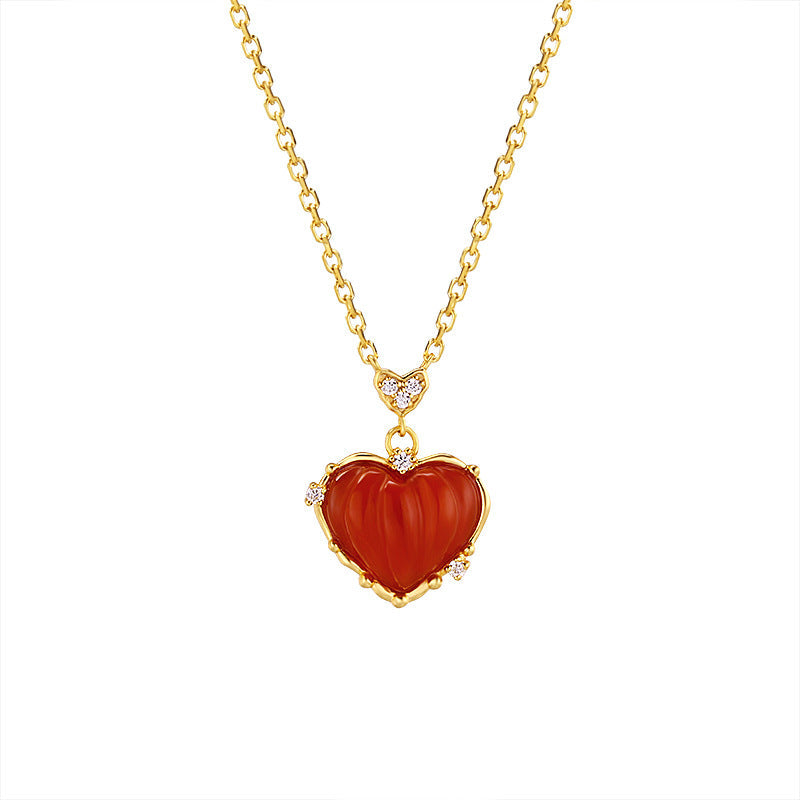 Agate Heart Necklace
