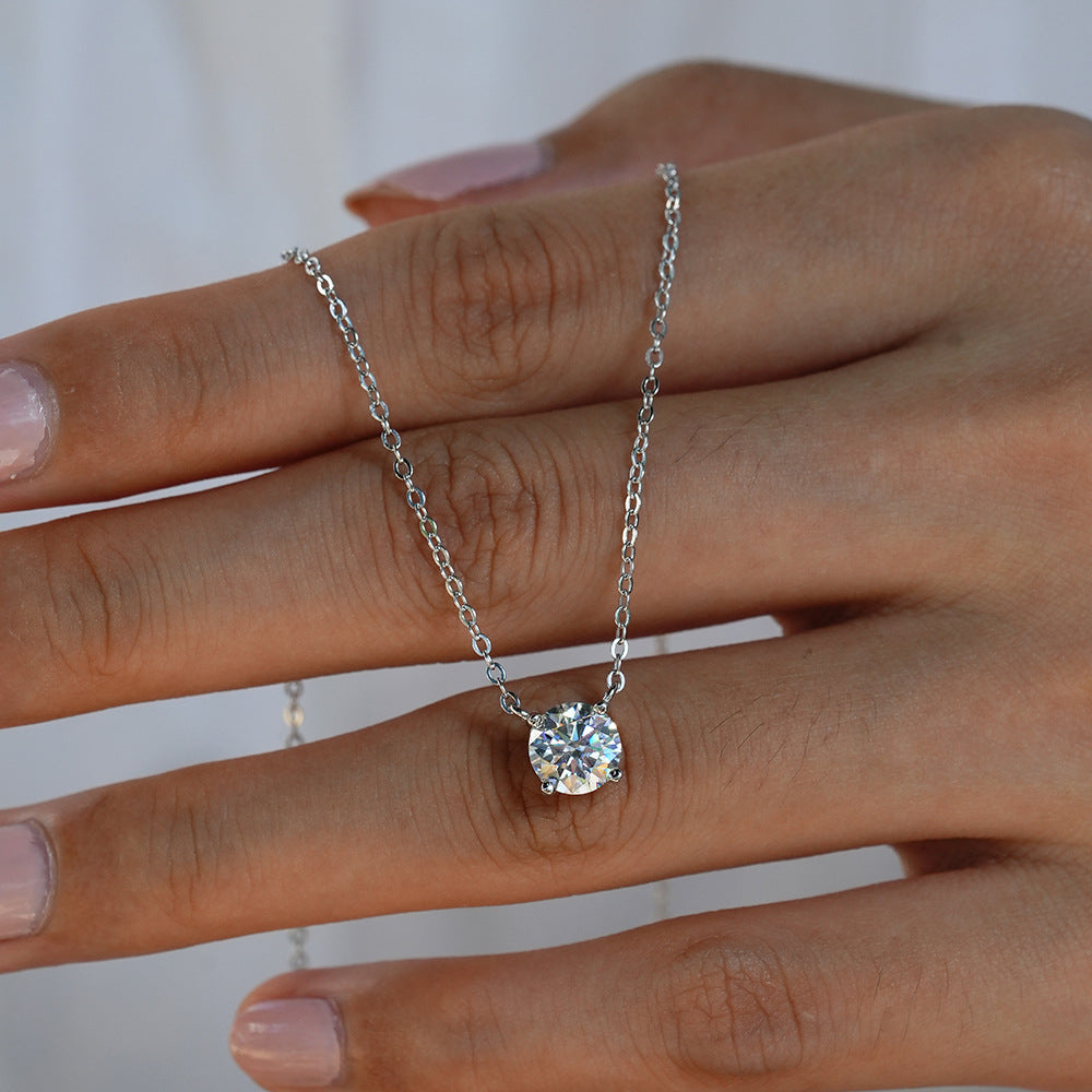 Silver Classic Moissanite Necklace