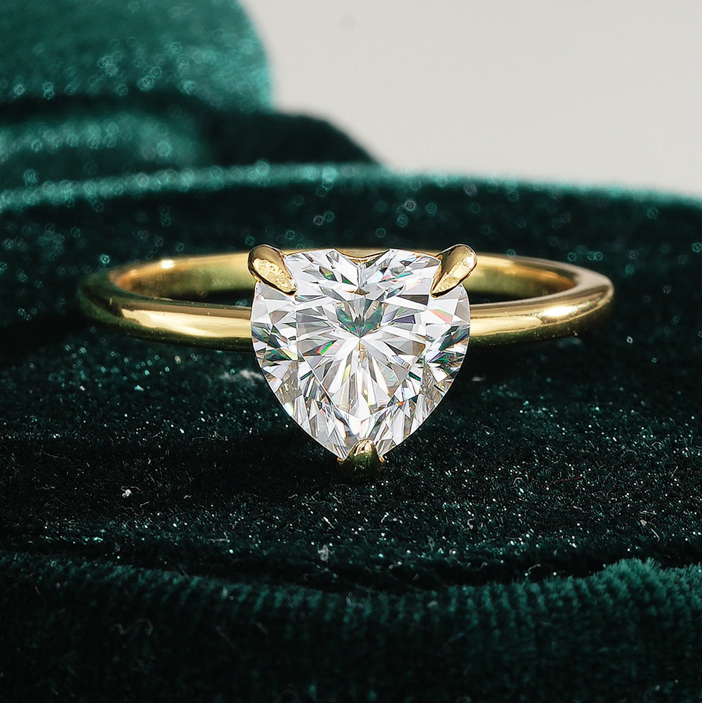 Moissanite Heart Ring