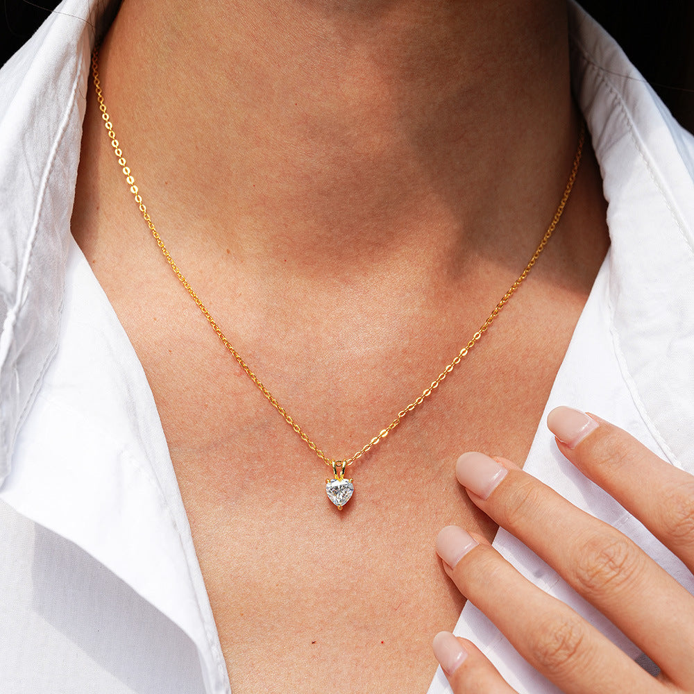 Moissanite Heart Necklace