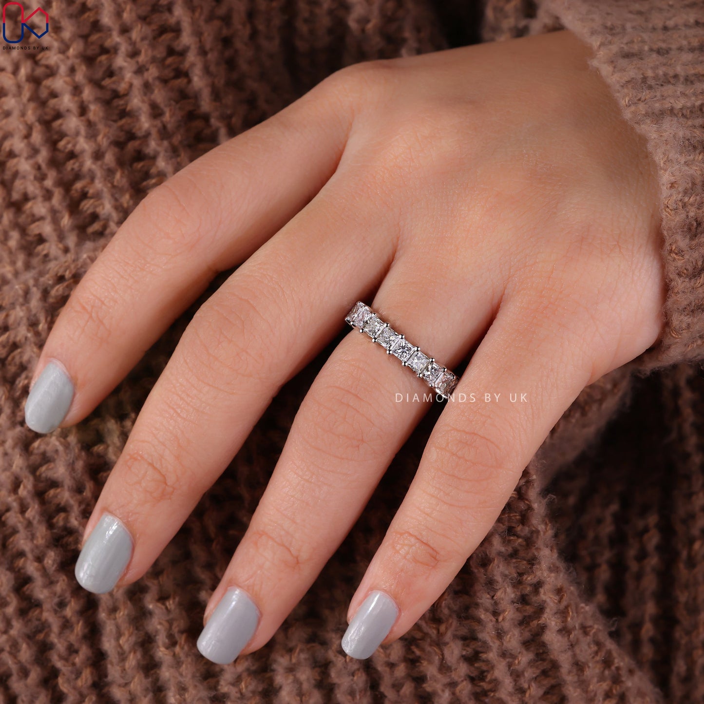 Eternity Wedding Band - Princess Cut Diamond