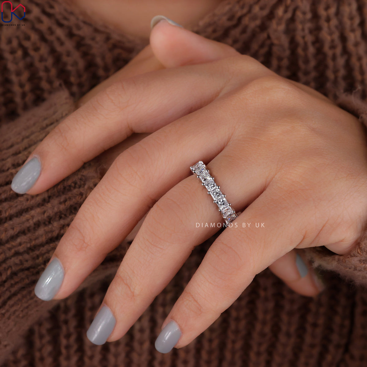 Eternity Wedding Band - Princess Cut Diamond
