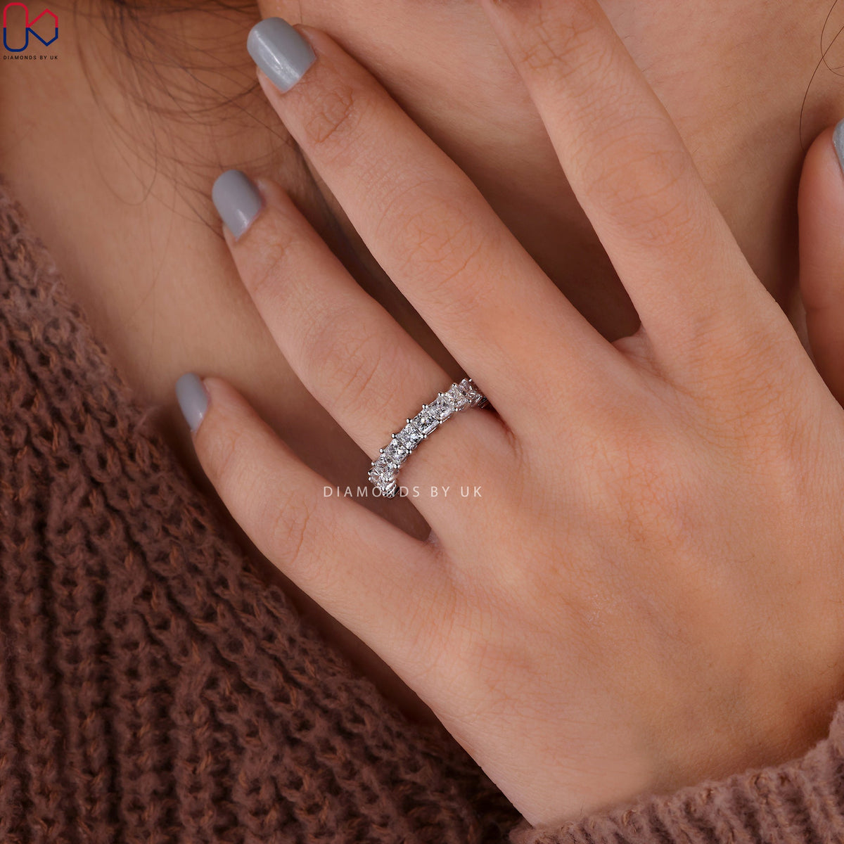 Eternity Wedding Band - Princess Cut Diamond