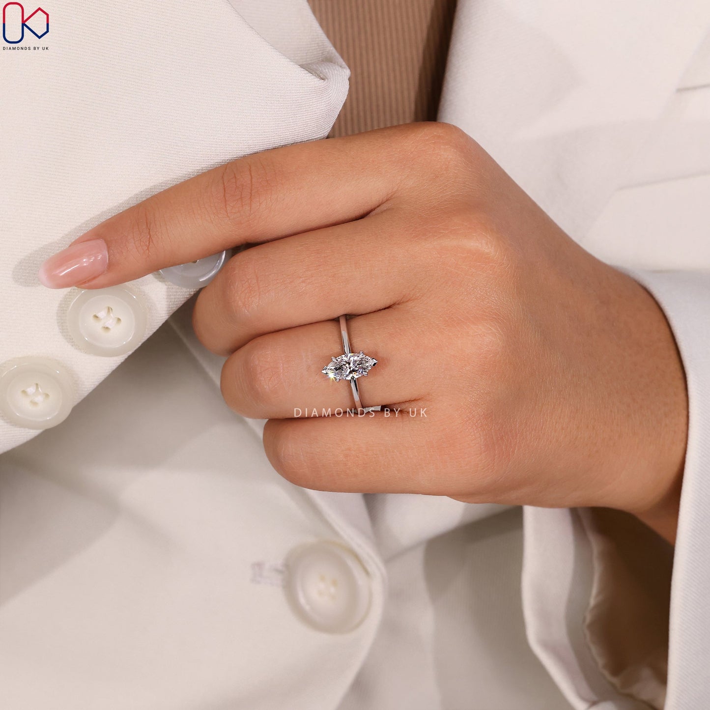 Marquise Diamond Ring - Solitaire Setting